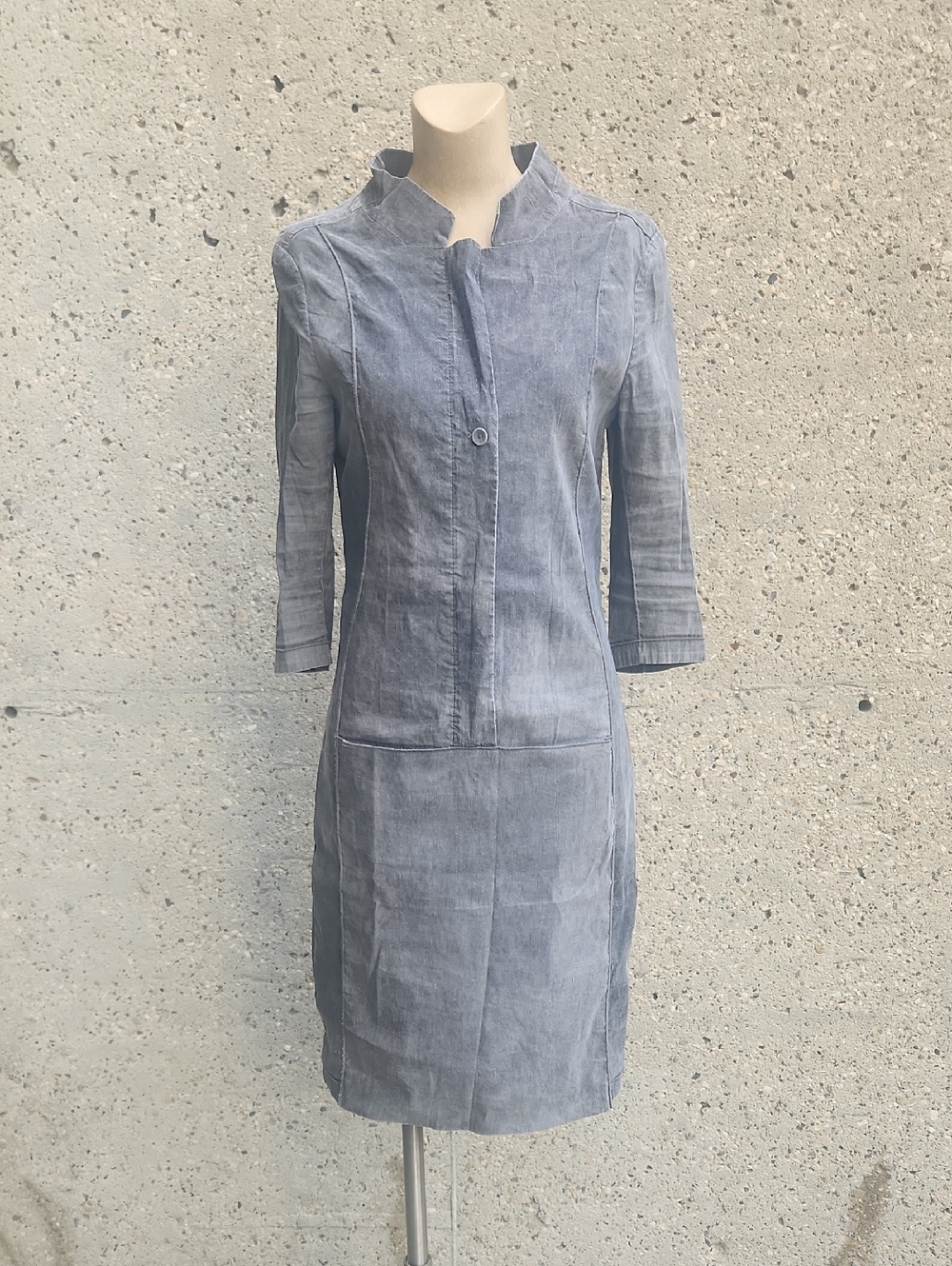 Annette Gortz Slate Gray Linen Midi Dress